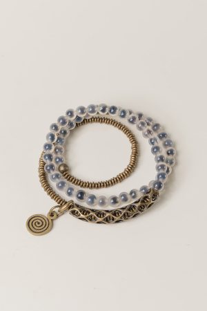 Retro Artistic Multi-Layer Heart Agate Bracelet for Women - Versatile Non-Fish Design, Unique Niche Jewelry