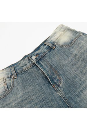 Retro Blue Loose Fit 3/4 Denim Shorts for Men - Summer 2025 American Trendy Casual Style