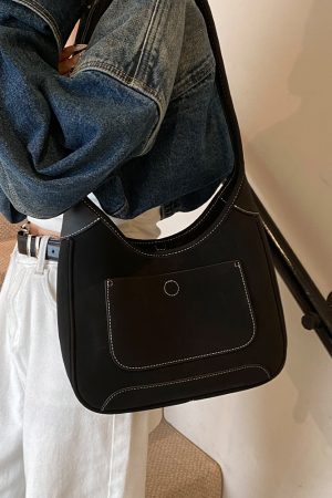 Retro Casual Tote Bag 2025 - High-End Shoulder Bag for Women, Spring Summer Underarm Design, Korean Style Fashion Accessory