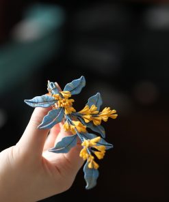 Retro Chinese Style Hair Clip with Osmanthus Design - Elegant Hanfu Accessories for Women, Perfect for Daily Wear and Matching Outfits