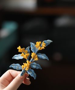 Retro Chinese Style Hair Clip with Osmanthus Design - Elegant Hanfu Accessories for Women, Perfect for Daily Wear and Matching Outfits