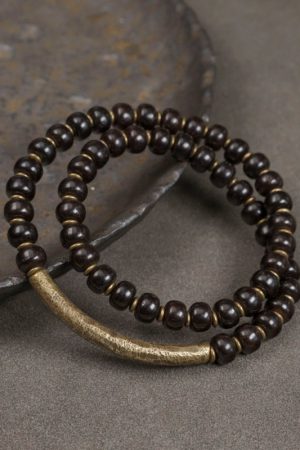 Retro Coconut Bead Bracelet for Women and Men, Unique Double-Circle Design, Versatile Trendy Accessory for Fashion Lovers