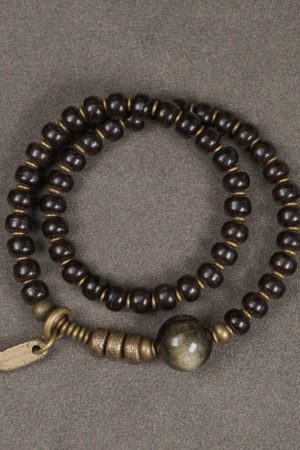 Retro Coconut Bead Bracelet for Women and Men, Unique Double-Circle Design, Versatile Trendy Accessory for Fashion Lovers