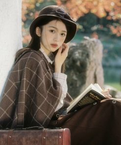 Retro Coffee Bowknot Fisherman Hat - Hepburn-Style French Elegant Bucket Hat for Autumn Winter Fashion