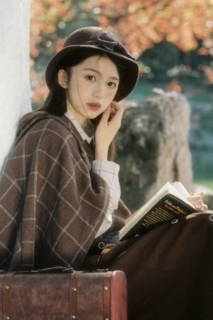 Retro Coffee Bowknot Fisherman Hat - Hepburn-Style French Elegant Bucket Hat for Autumn Winter Fashion