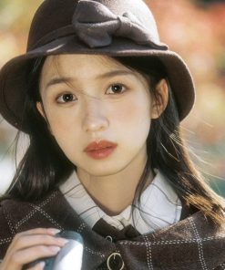 Retro Coffee Bowknot Fisherman Hat - Hepburn-Style French Elegant Bucket Hat for Autumn Winter Fashion