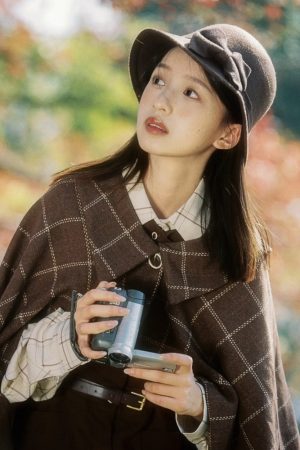 Retro Coffee Bowknot Fisherman Hat - Hepburn-Style French Elegant Bucket Hat for Autumn Winter Fashion