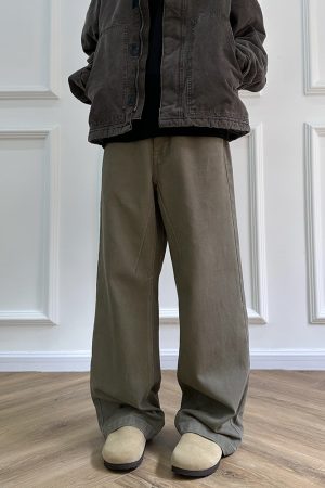 Retro Coffee Brown Loose Jeans for Men and Women - Versatile American Casual Pants - 90s Style Unisex Fashion
