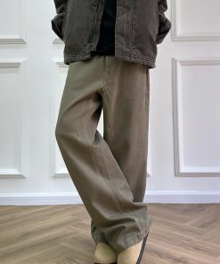 Retro Coffee Brown Loose Jeans for Men and Women - Versatile American Casual Pants - 90s Style Unisex Fashion