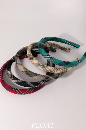 Retro College Style Plaid Headband for Women - Versatile High Crown Hair Accessory for Autumn & Winter Fashion