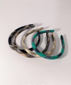 Retro College Style Plaid Headband for Women - Versatile High Crown Hair Accessory for Autumn & Winter Fashion