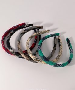 Retro College Style Plaid Headband for Women - Versatile High Crown Hair Accessory for Autumn & Winter Fashion