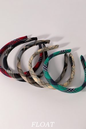 Retro College Style Plaid Headband for Women - Versatile High Crown Hair Accessory for Autumn & Winter Fashion