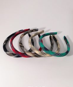 Retro College Style Plaid Headband for Women - Versatile High Crown Hair Accessory for Autumn & Winter Fashion