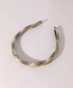 Retro College Style Plaid Headband for Women - Versatile High Crown Hair Accessory for Autumn & Winter Fashion