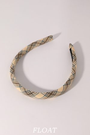 Retro College Style Plaid Headband for Women - Versatile High Crown Hair Accessory for Autumn & Winter Fashion
