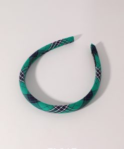 Retro College Style Plaid Headband for Women - Versatile High Crown Hair Accessory for Autumn & Winter Fashion