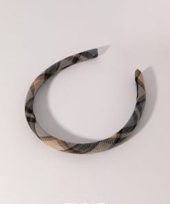 Retro College Style Plaid Headband for Women - Versatile High Crown Hair Accessory for Autumn & Winter Fashion