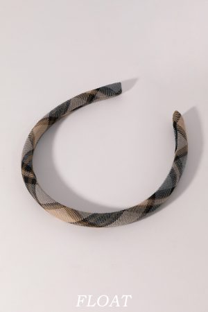 Retro College Style Plaid Headband for Women - Versatile High Crown Hair Accessory for Autumn & Winter Fashion