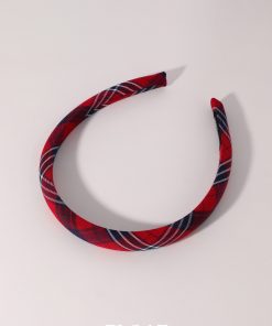 Retro College Style Plaid Headband for Women - Versatile High Crown Hair Accessory for Autumn & Winter Fashion