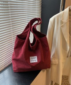 Retro Corduroy Shoulder Bag - Large Capacity Commuter Tote for Women - Versatile Autumn 2025 Fashion