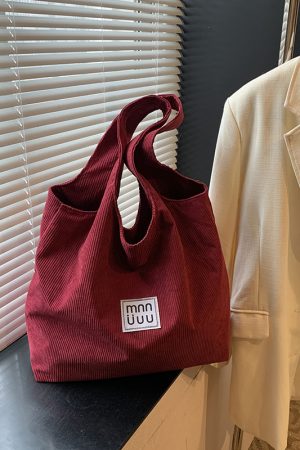 Retro Corduroy Shoulder Bag - Large Capacity Commuter Tote for Women - Versatile Autumn 2025 Fashion