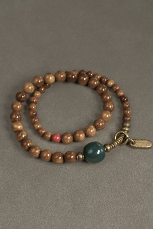 Retro Double Circle Bead Bracelet for Women - Trendy Ethnic Style Jewelry, Versatile Unisex Accessory