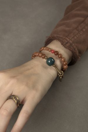 Retro Double Circle Bead Bracelet for Women - Trendy Ethnic Style Jewelry, Versatile Unisex Accessory