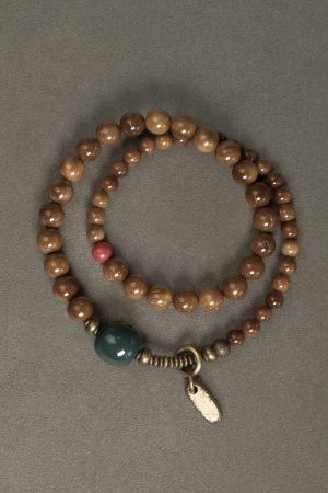 Retro Double Circle Bead Bracelet for Women - Trendy Ethnic Style Jewelry, Versatile Unisex Accessory