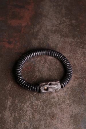 Retro Ebony Wood Bead Circle Bracelet - Versatile Unisex Accessory for Trendy Style
