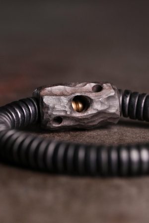 Retro Ebony Wood Bead Circle Bracelet - Versatile Unisex Accessory for Trendy Style
