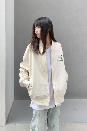 Retro Embroidered Pilot Jacket for Men and Women, Trendy Loose Fit High Street Baseball Jacket, Y2K Fashion