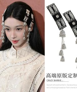 Retro Ethnic Style Oval Bell Earrings with Long Tassel, High-End Versatile Ear Studs for a Chic Look