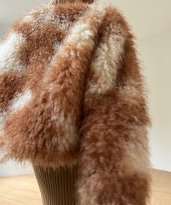 Retro Faux Fur Winter Coat - Eco-Friendly Loose Fit Short Jacket with Long Hair Design - Stylish and Fashionable Outerwear