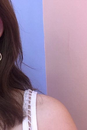 Retro Geometric Heart Clip-On Earrings in Floating Meat Pink Enamel & Metal - 925 Silver Long Design for a Temperament Style