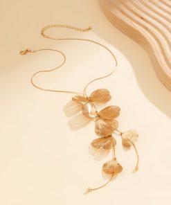 Retro Ginkgo Leaf Tassel Necklace for Women - Sweet Cool Design, Cross-Border European and American Style Jewelry Accessories