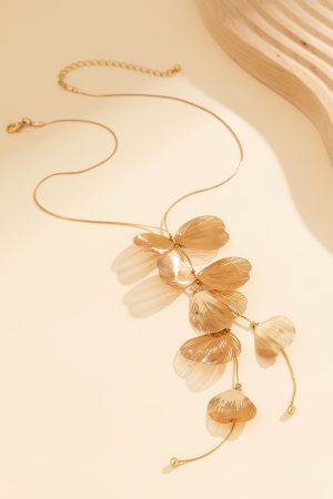 Retro Ginkgo Leaf Tassel Necklace for Women - Sweet Cool Design, Cross-Border European and American Style Jewelry Accessories