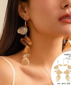 Retro Ginkgo Leaf Tassel Necklace for Women - Sweet Cool Design, Cross-Border European and American Style Jewelry Accessories