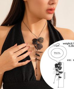 Retro Ginkgo Leaf Tassel Necklace for Women - Sweet Cool Design, Cross-Border European and American Style Jewelry Accessories