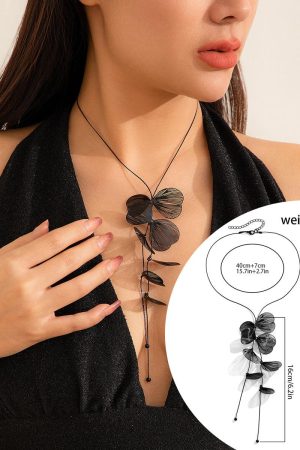 Retro Ginkgo Leaf Tassel Necklace for Women - Sweet Cool Design, Cross-Border European and American Style Jewelry Accessories