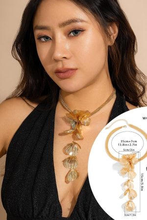 Retro Ginkgo Leaf Tassel Necklace for Women - Sweet Cool Design, Cross-Border European and American Style Jewelry Accessories
