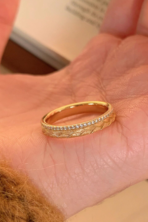 Retro Gold Brushed Wheat Ear Leaf Ring for Women - Unique High-End Finger Ring, 2025 Style, Elegant Fashion Statement