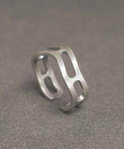 Retro Handmade Brushed Matte 925 Silver Ring for Men & Women, Simple Adjustable Open Design Couples Ring