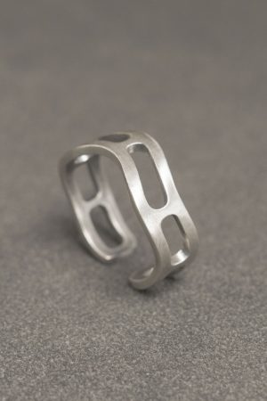 Retro Handmade Brushed Matte 925 Silver Ring for Men & Women, Simple Adjustable Open Design Couples Ring