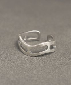 Retro Handmade Brushed Matte 925 Silver Ring for Men & Women, Simple Adjustable Open Design Couples Ring