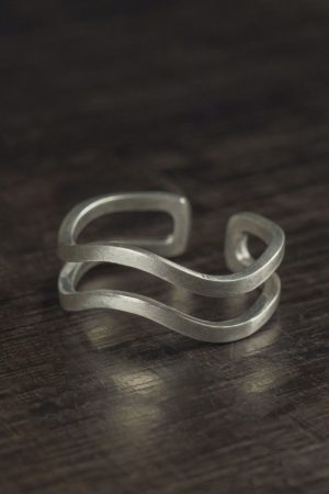 Retro Handmade Brushed Matte 925 Silver Ring for Men & Women, Simple Adjustable Open Design Couples Ring