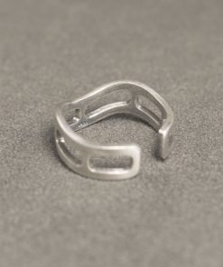 Retro Handmade Brushed Matte 925 Silver Ring for Men & Women, Simple Adjustable Open Design Couples Ring