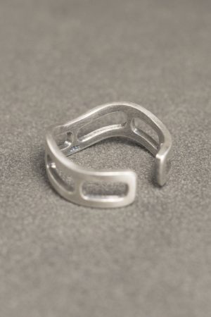 Retro Handmade Brushed Matte 925 Silver Ring for Men & Women, Simple Adjustable Open Design Couples Ring