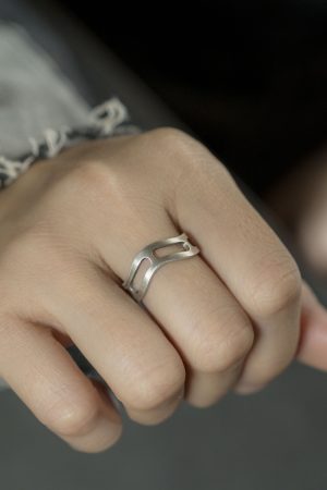Retro Handmade Brushed Matte 925 Silver Ring for Men & Women, Simple Adjustable Open Design Couples Ring