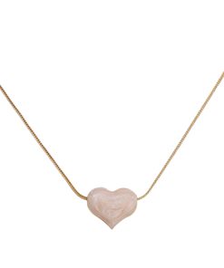 Retro Heart-Shaped Necklace for Women, Floating Heart Pendant Clavicle Chain, Simple Personalized Jewelry, Y2K Style
